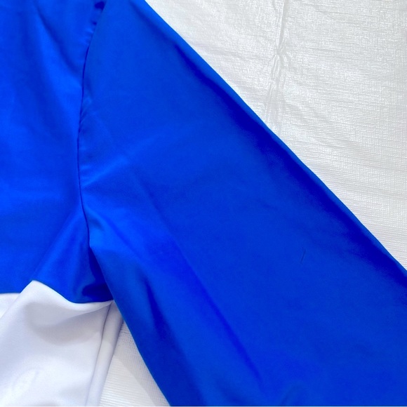 Mott50 Rash Guard size Large Blue Color Block Ruched Sides Tunic - Picture 8 of 8